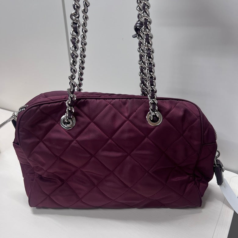 Prada Wine Shoulder Bag Red Chain