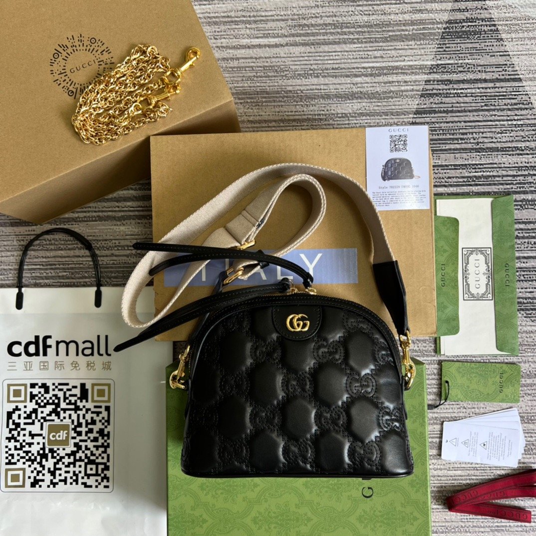 gg , ’s 9in 23cm Matelasse Black Shoulder Bag