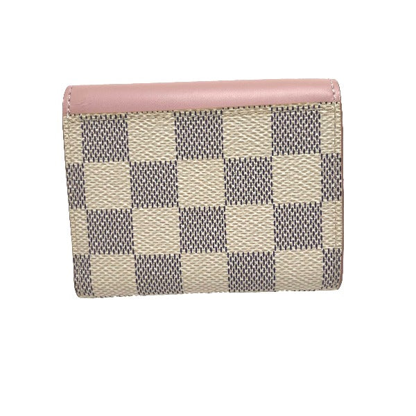 Louis Vuitton Tri-fold N60168 Damier Audrose Coin Canvas Wallet Case