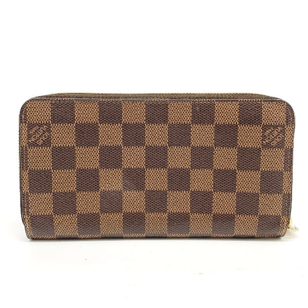Louis Vuitton Long Purse N41661 Damier Zip Canvas Brown Wallet Case 0