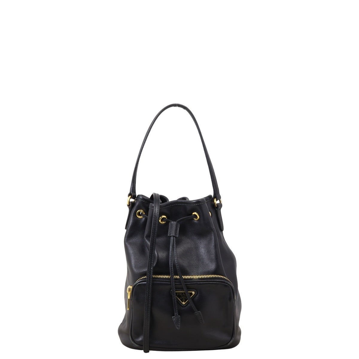 Prada Bag Duet 5 Leather Black Bucket Bucket Bag