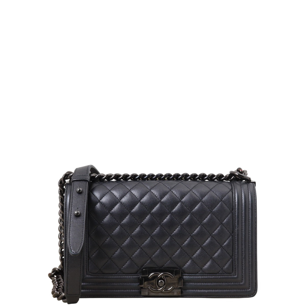 Chanel Boy Old Handbag Quilted Black Crossbody Bag Medium 03032025