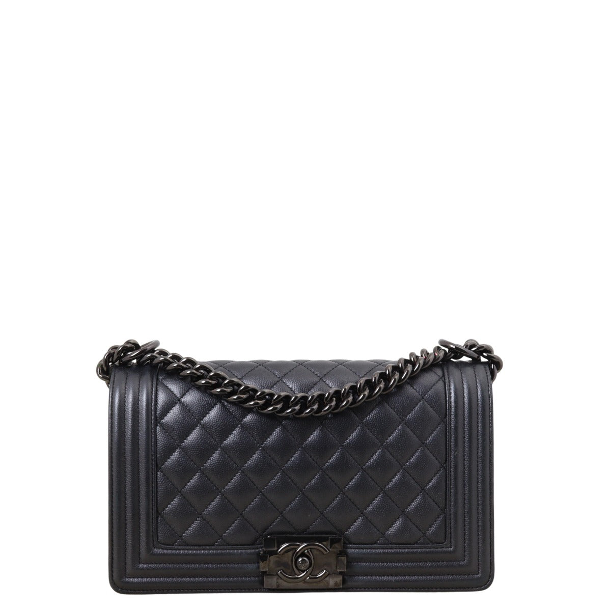 Chanel Boy Old Handbag Quilted Black Crossbody Bag Medium 03032025