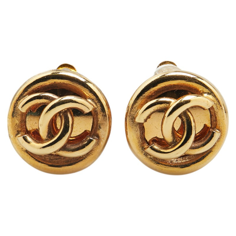 Coco Mark Earrings Jewelry Round Gold
