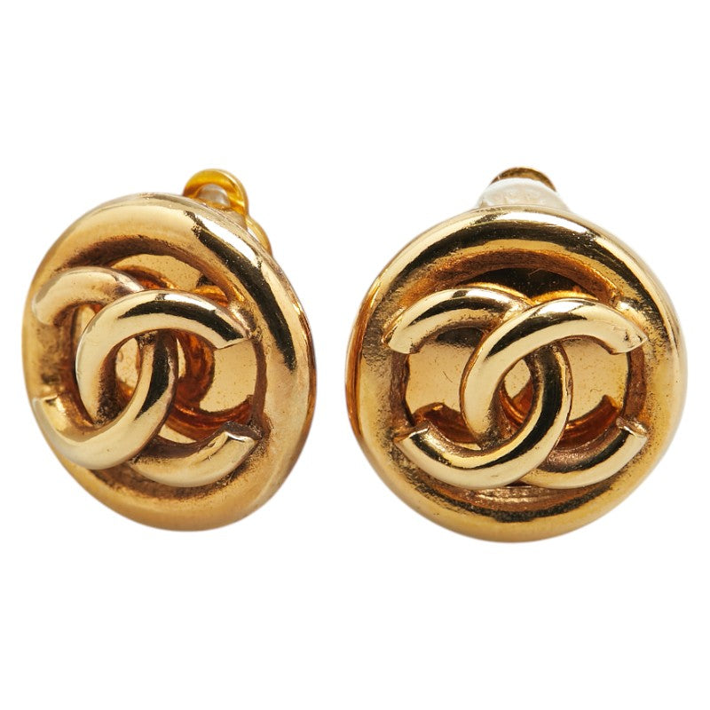 Coco Mark Earrings Jewelry Round Gold
