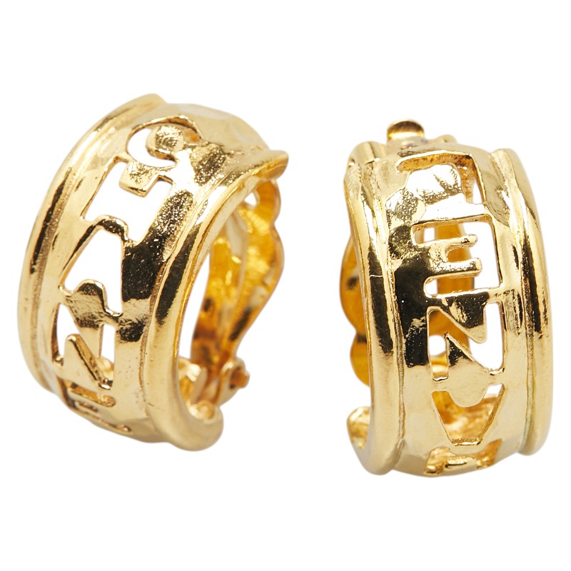 Chanel Logo Half Hoop Earrings Jewelry