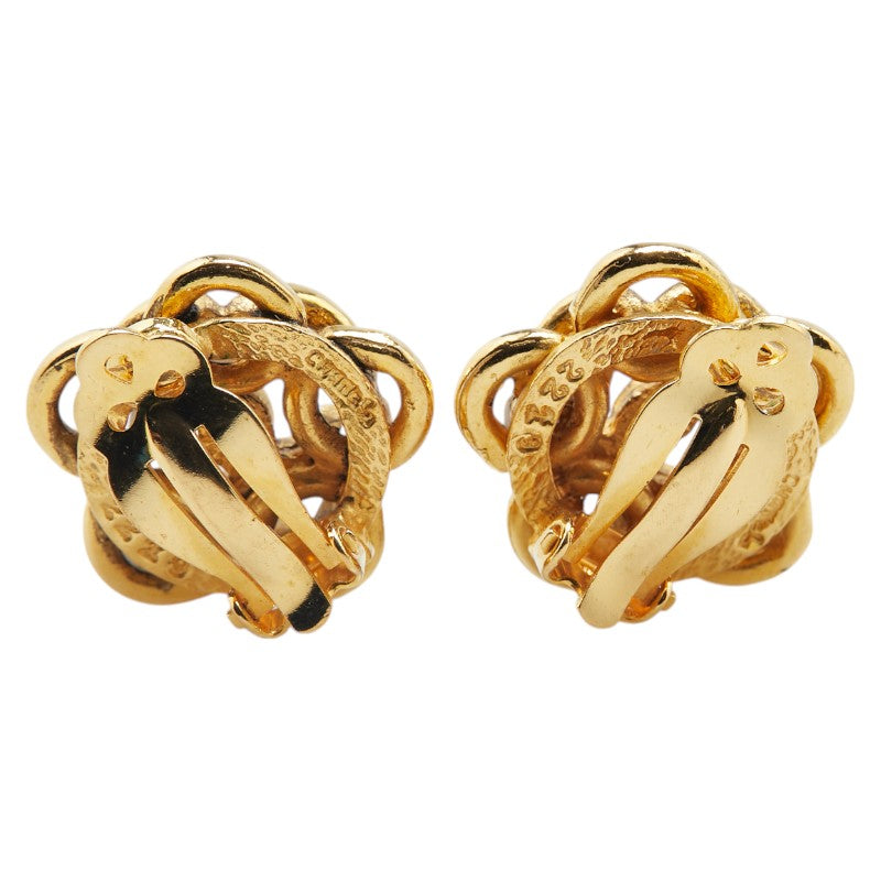 Coco Mark Flower Earrings Jewelry Motif Gold