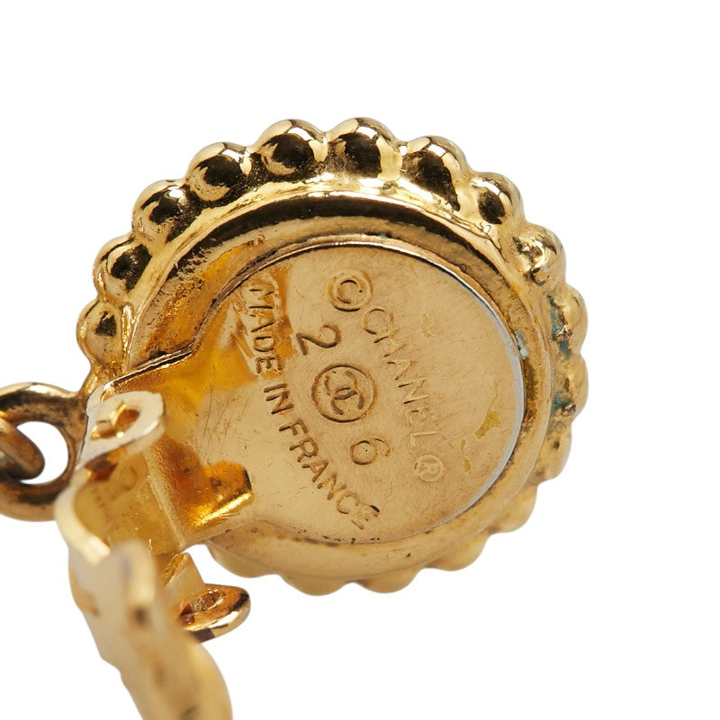 Chanel Clover Motif Teardrop Swing Earrings Jewelry