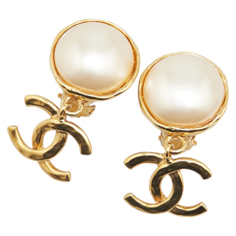 Coco Mark Swing Earrings Jewelry Gold Plated