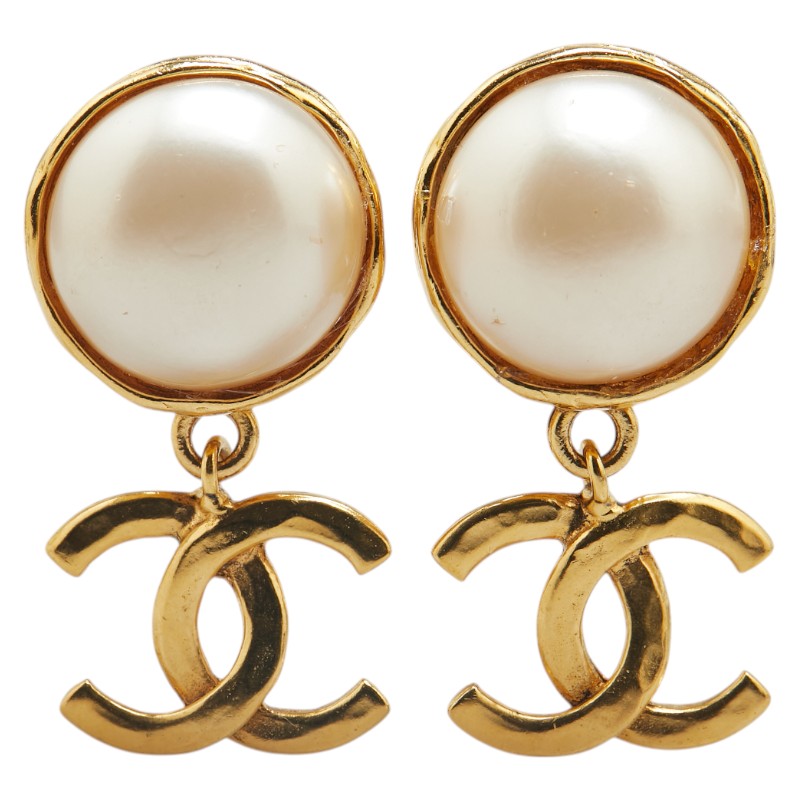 Coco Mark Swing Earrings Jewelry Gold Plated