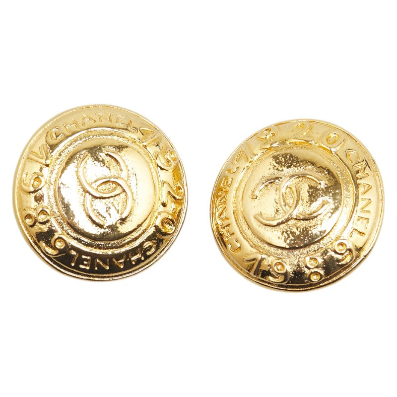 Coco Mark Round Earrings Jewelry Plated Gold