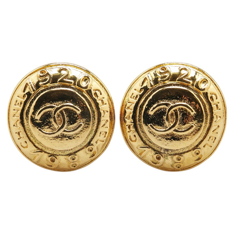 Coco Mark Round Earrings Jewelry Plated Gold