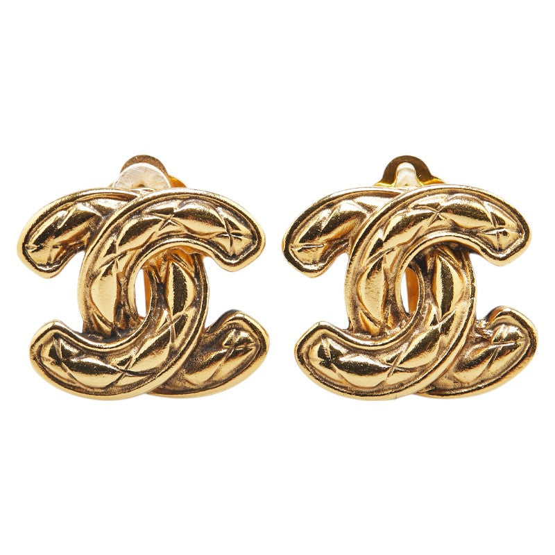 Coco Mark Matelasse Earrings Jewelry Plated Clip