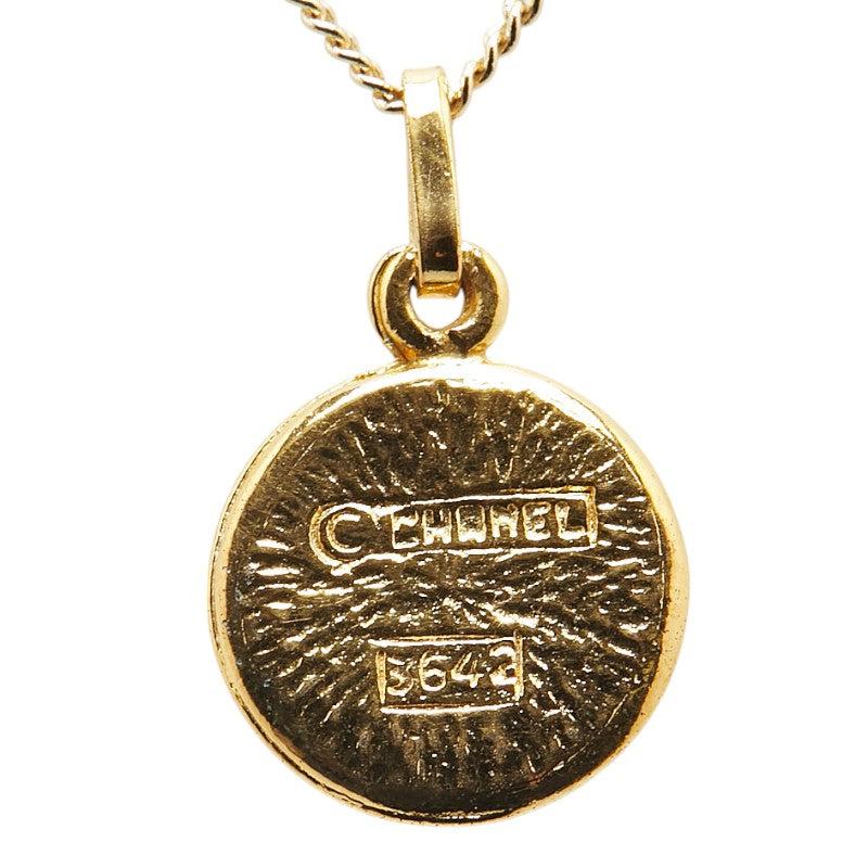 Chanel Coco Mark Round Stone Necklace