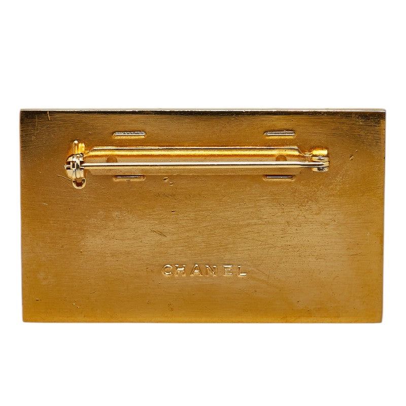 Chanel Gold Plated Logo Plate Coco Mark Brooch