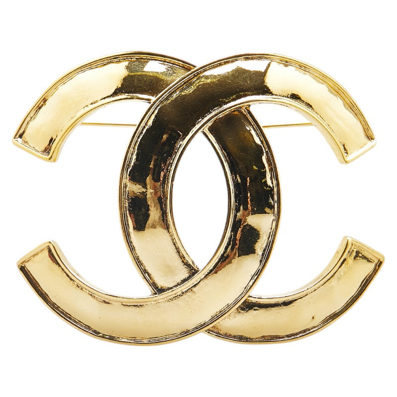 Gold Plated Coco Mark Brooch Elegant