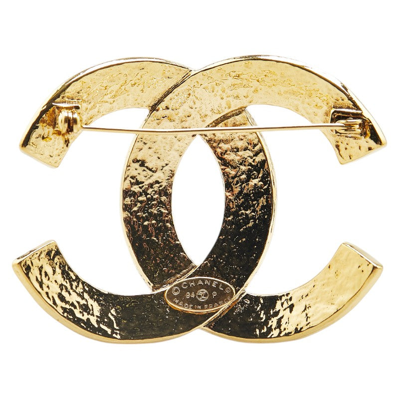Gold Plated Coco Mark Brooch Elegant