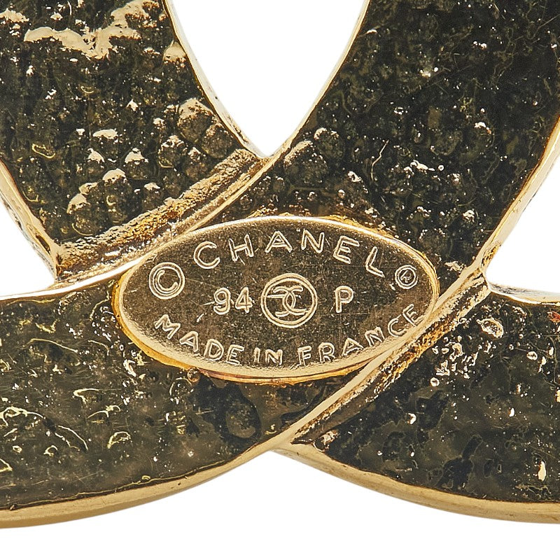 Gold Plated Coco Mark Brooch Elegant