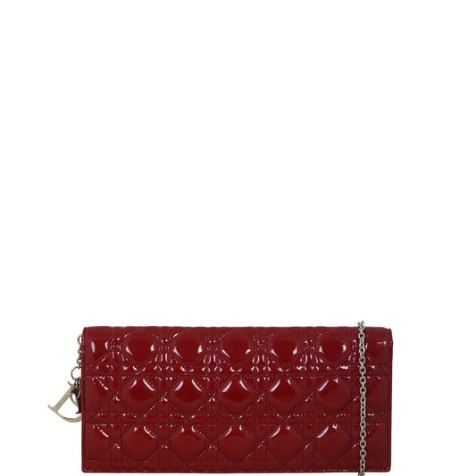 Dior Crossbody Bag Lady Cannage Pouch 8 Patent Shoulder Bag