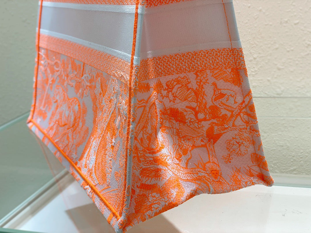 Book Cd Orange Large Book Tote Bag