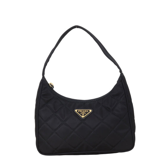 Prada Tessuto Hobo Handbag Quilted Mini Travel Bag