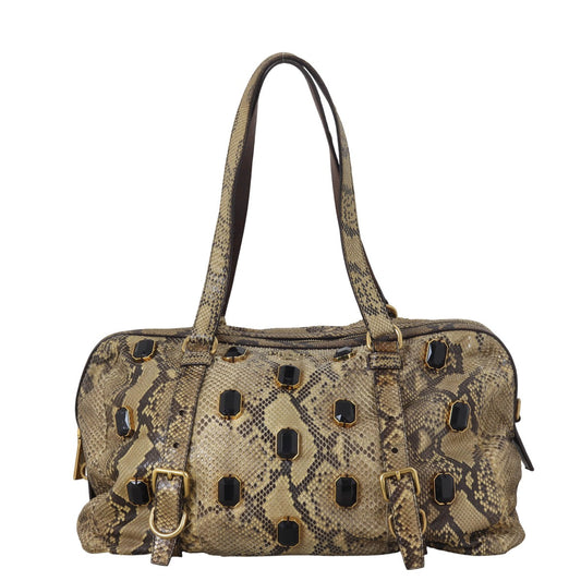 Prada Python Jewelled Tote Handbag Medium Tote Bag