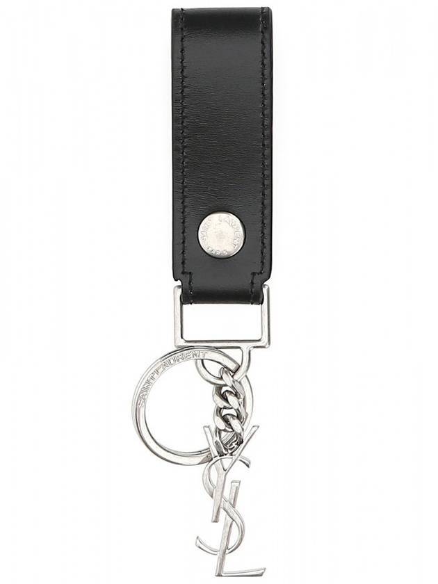 YSL Saint Laurent Luxury Trending Key Holder Handbag Leather Monogram Black Key Chain
