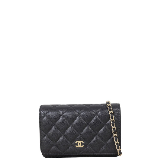 Chanel Classic Wallet On Chain Handbag Quilted Black Crossbody Bag