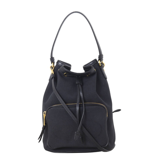 Prada Shoulder Bag Duet Tessuto Bag Nylon Black Bucket