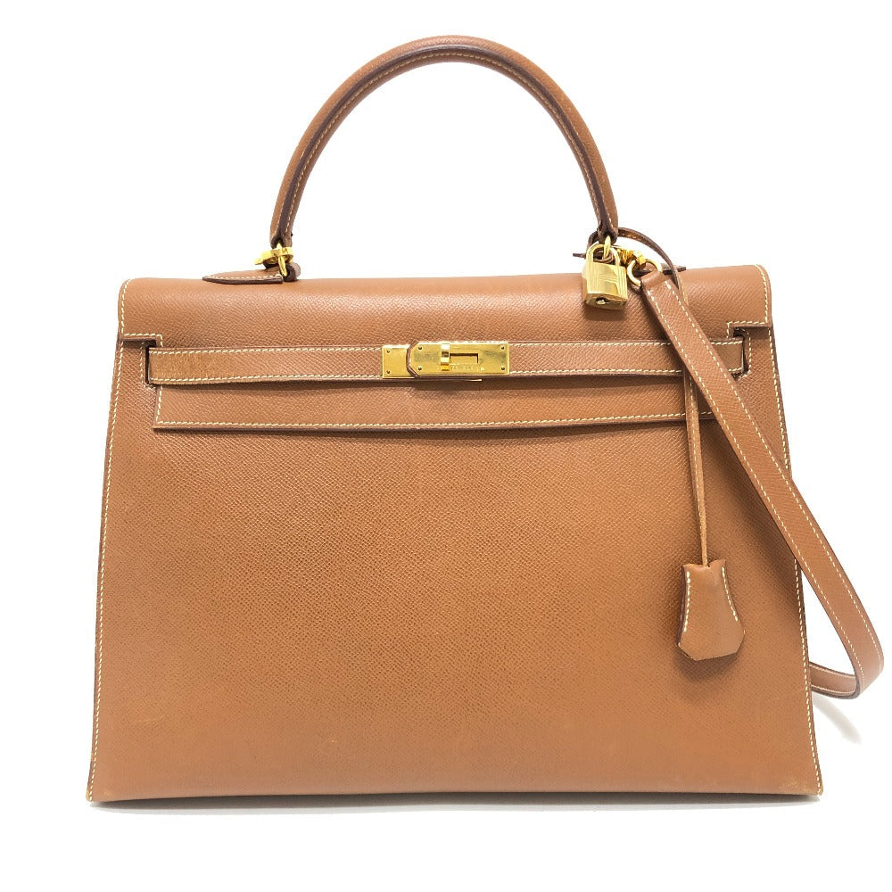 Hermes Handbag Courchevel Kelly Women Brown Travel Bag