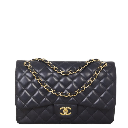 Chanel Classic Double Jumbo Lambskin Handbag Quilted Flap Crossbody Bag