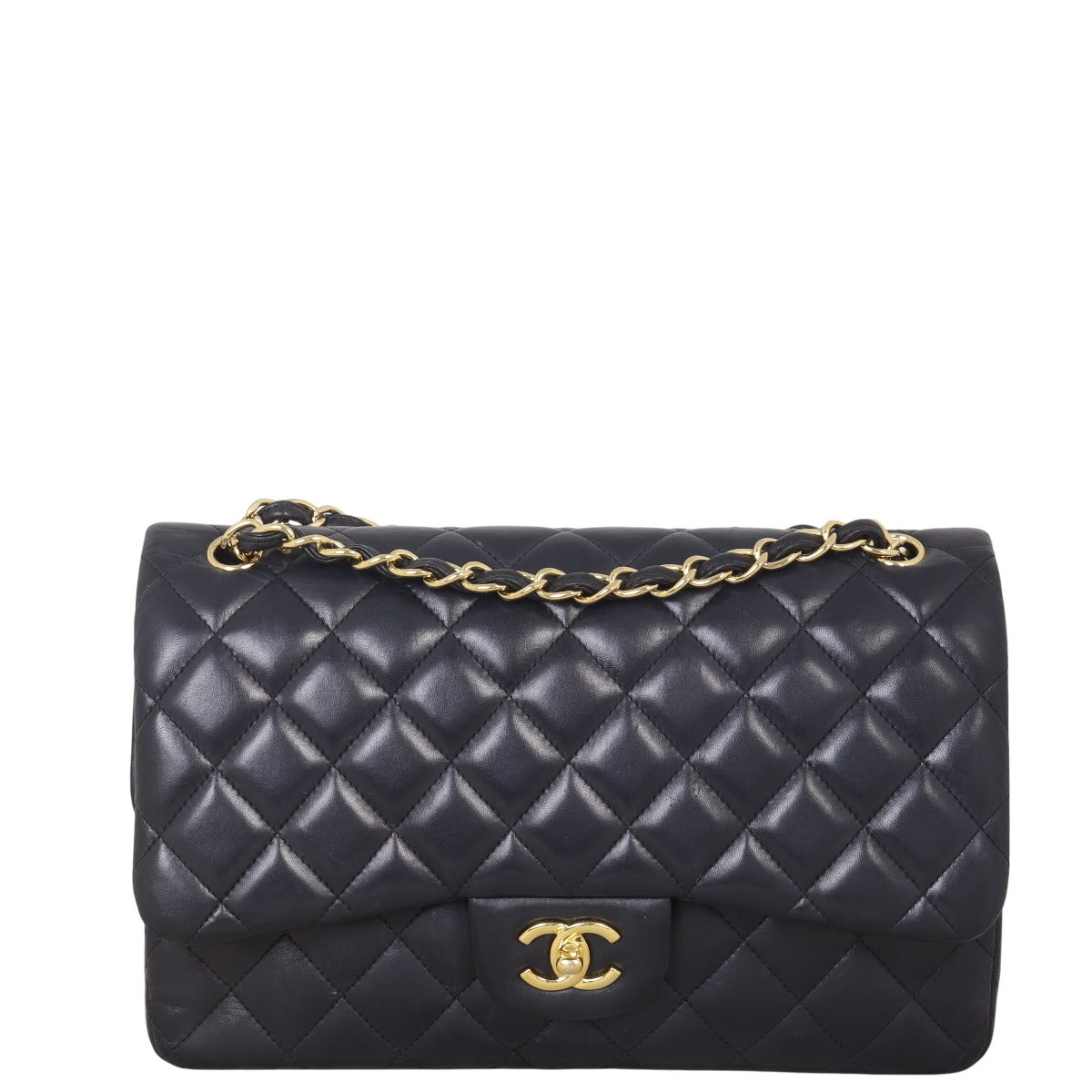 Chanel Classic Double Jumbo Lambskin Handbag Quilted Flap Crossbody Bag