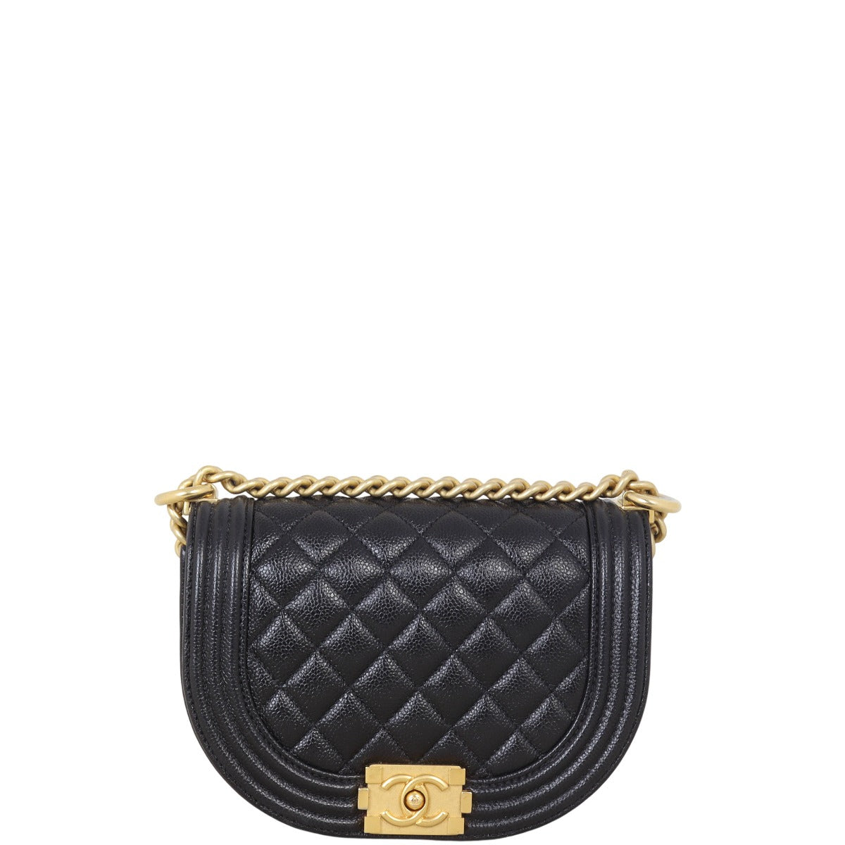 Chanel Boy Messenger Quilted Black Crossbody Bag
