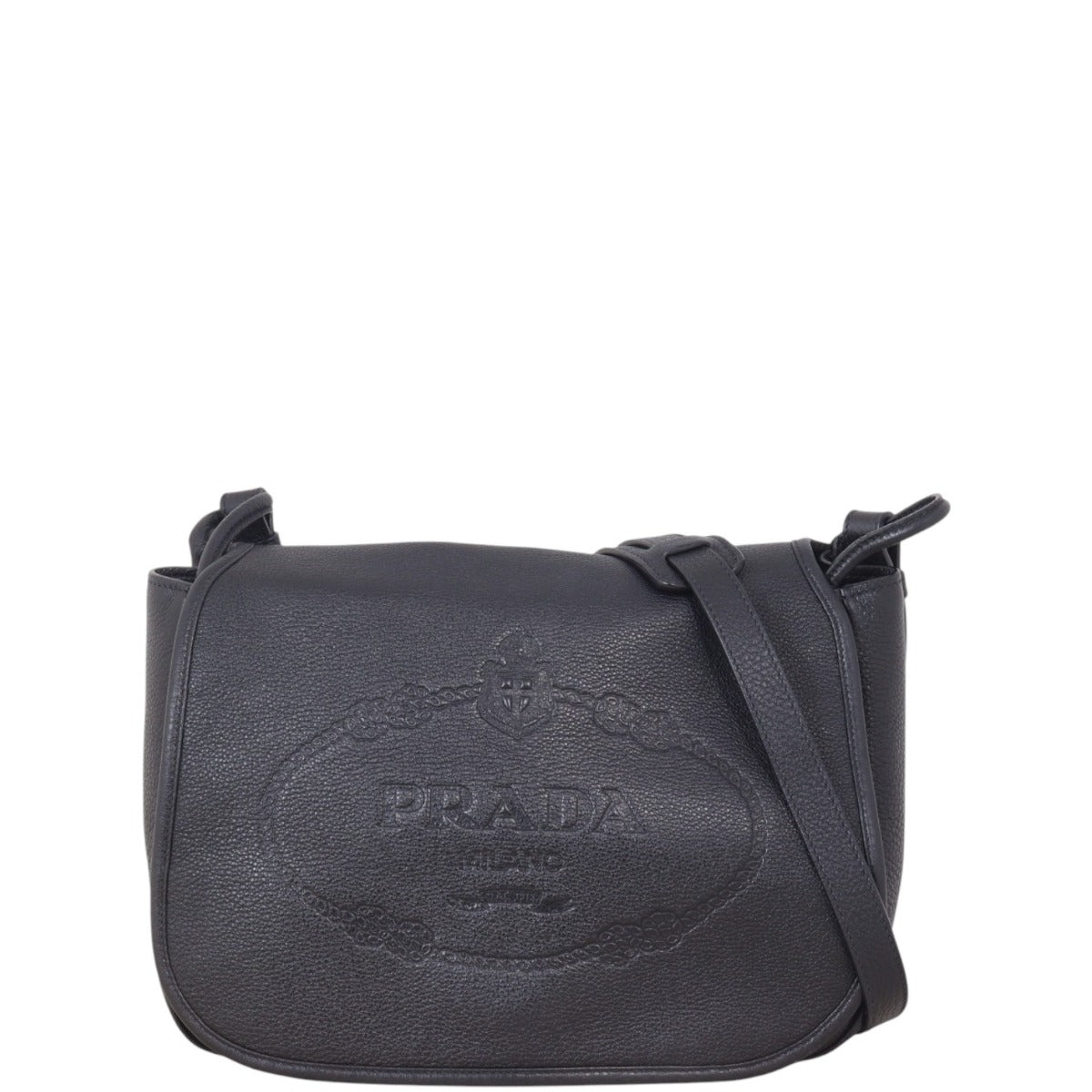 Prada Crossbody Bag Daino Vitello Black Shoulder Bag
