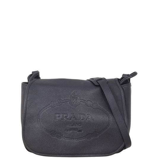Prada Crossbody Bag Daino Vitello Black Shoulder Bag