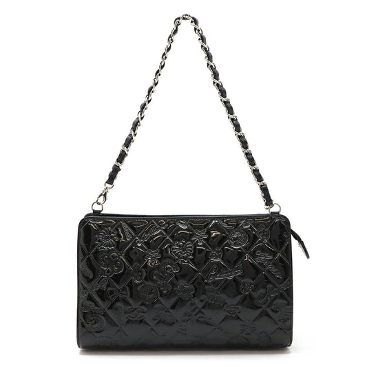 Chanel Enamel Icon Symbol Charm 2way Shoulder Handbag