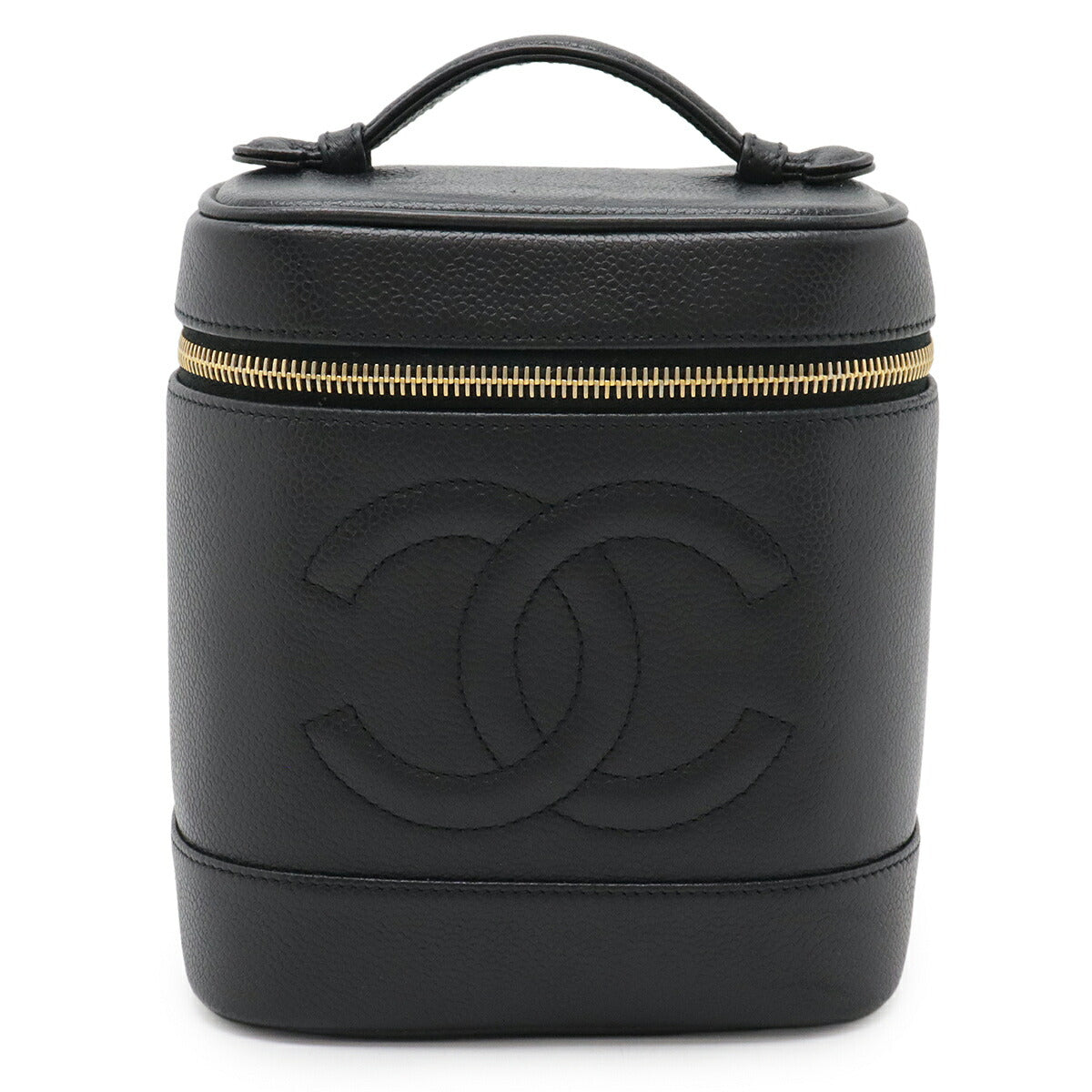 Coco Mark Caviar Skin Vanity Bag Polished