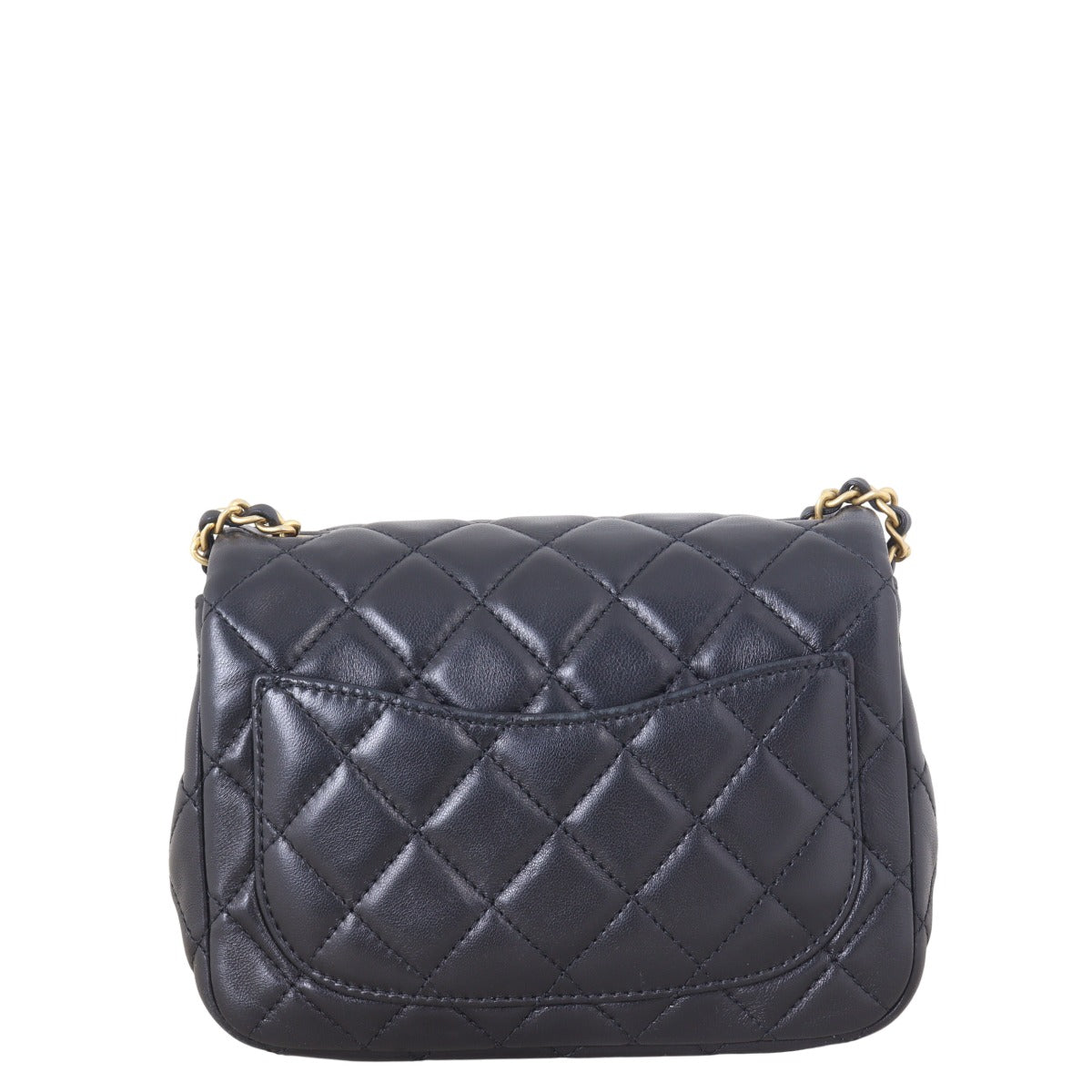 Chanel Pearl Crush Square Flap Bag Quilted Black Shoulder Bag
