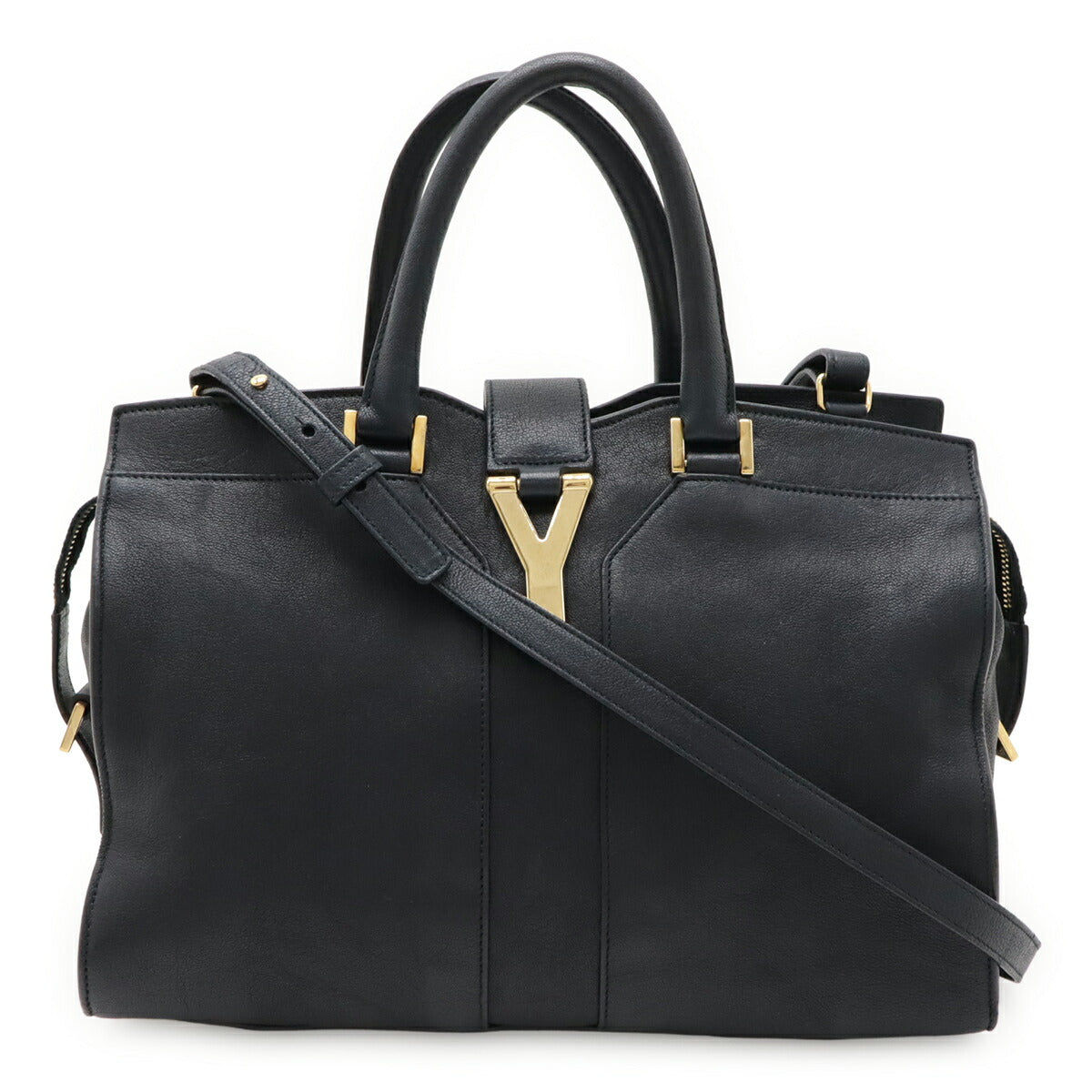 YSL Saint Laurent Yves Line 2Way Handbag Leather Travel Bag