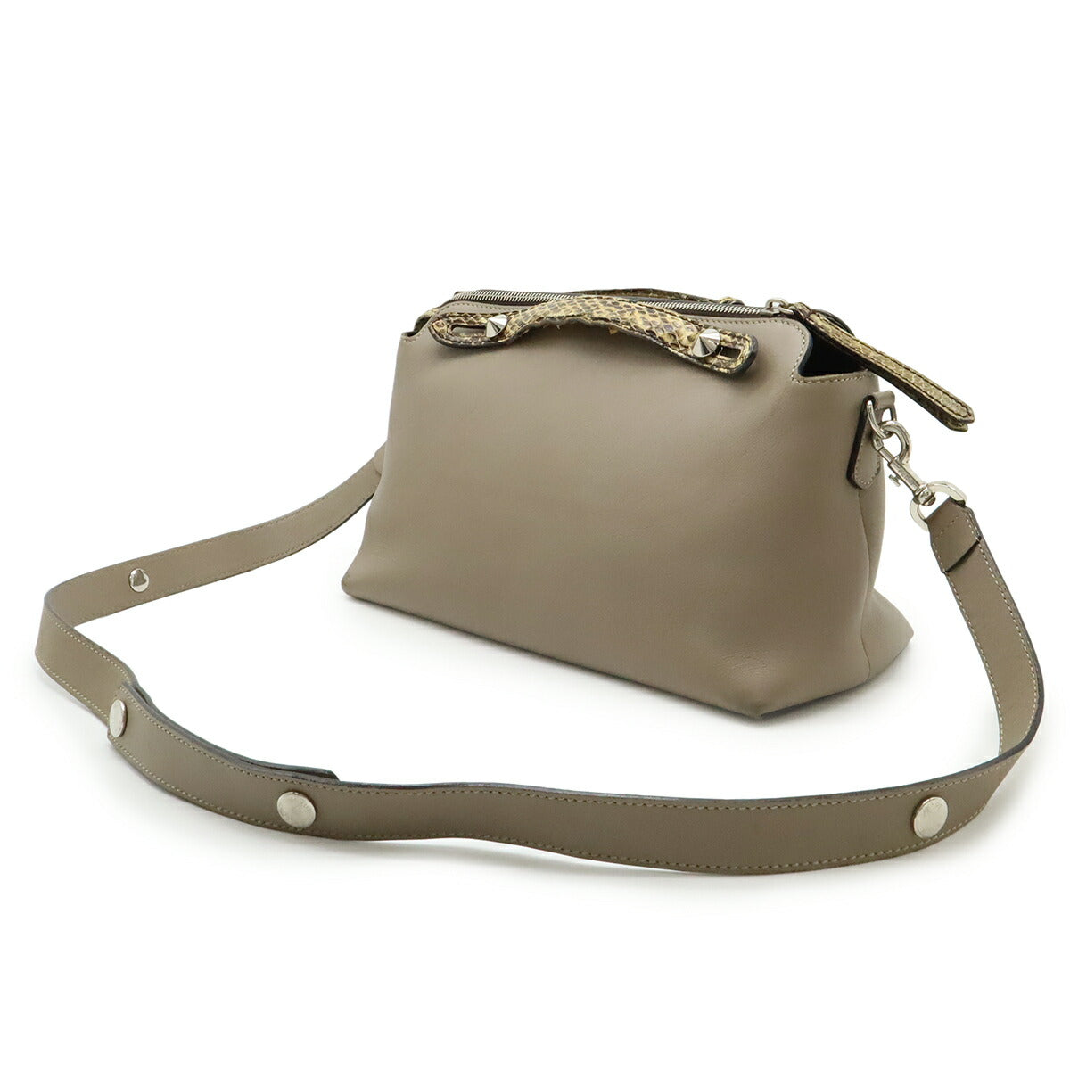 Fendi By The Way 2Way Bag Leather Python Travel Bag