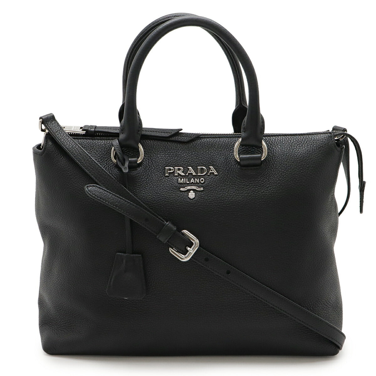 Prada 1Ba063 2Way Bag Leather Travel Bag