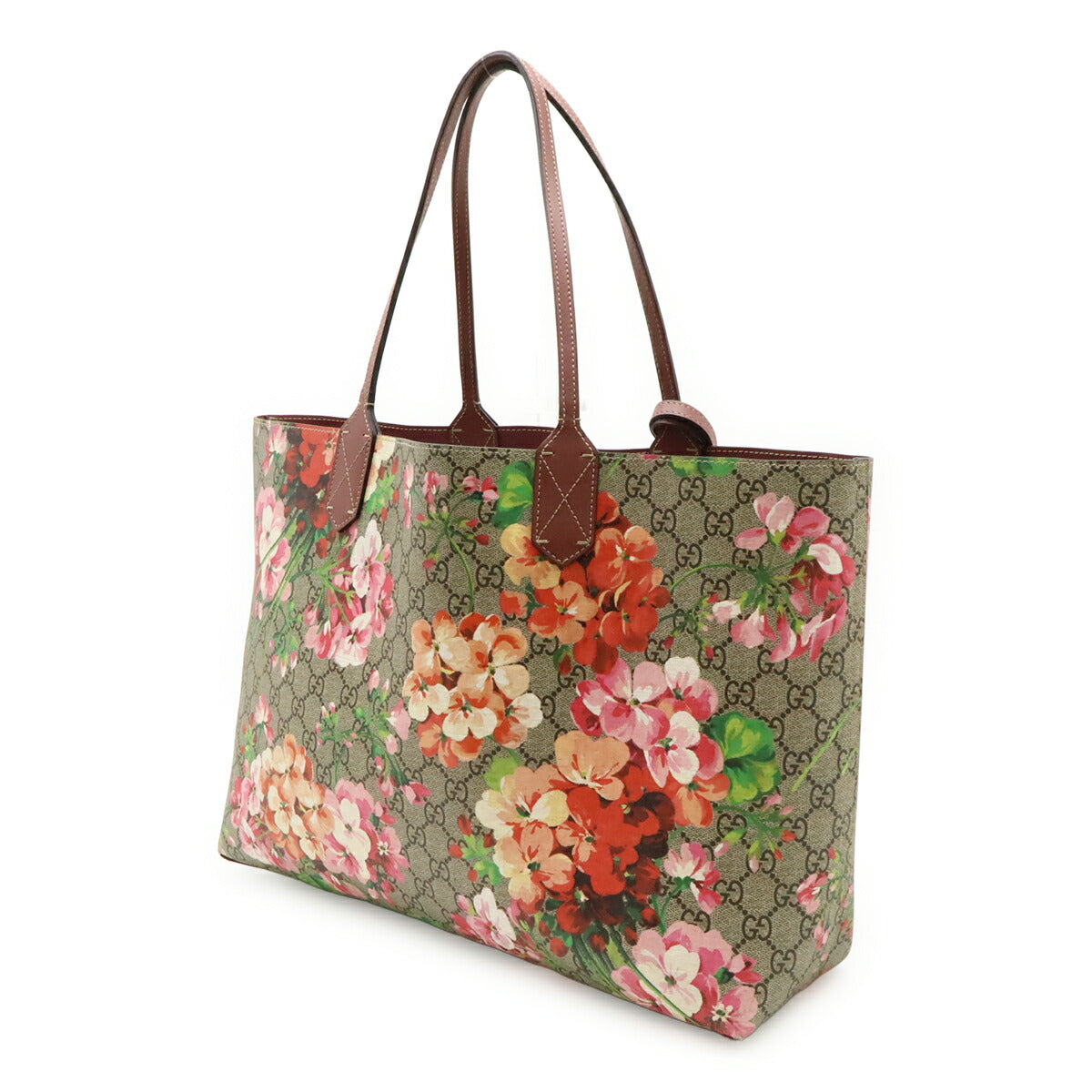 Gucci Blooms Supreme Pvc Coated 2Way Bag Leather Travel Bag