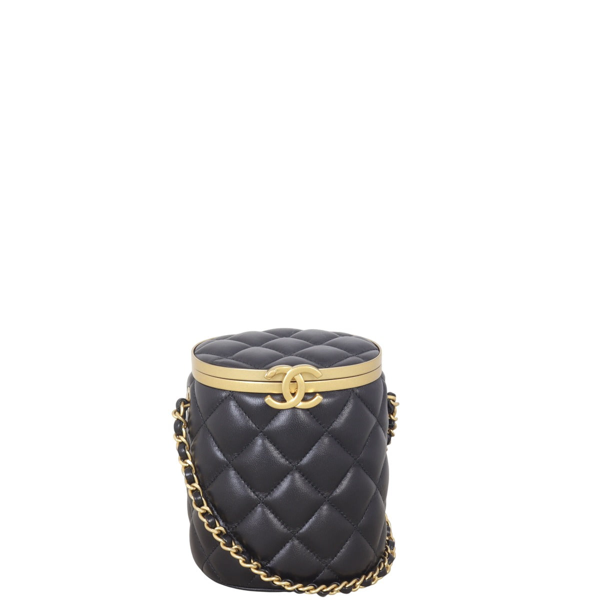 Chanel Crown Box Bag Black Mini Crossbody Bag