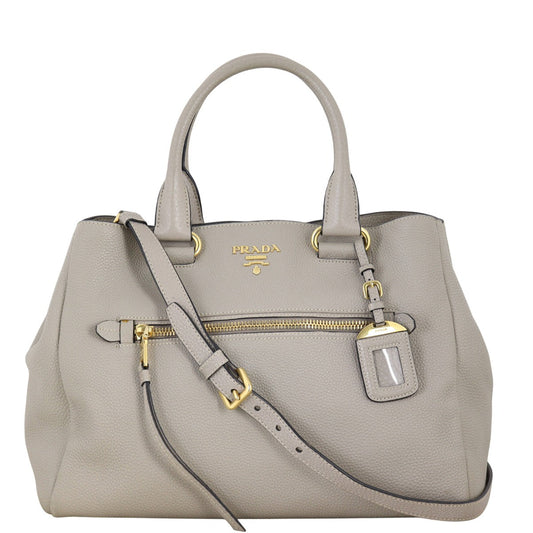 Prada Tote Bag Daino Satchel Vitello Gray Satchel Bag