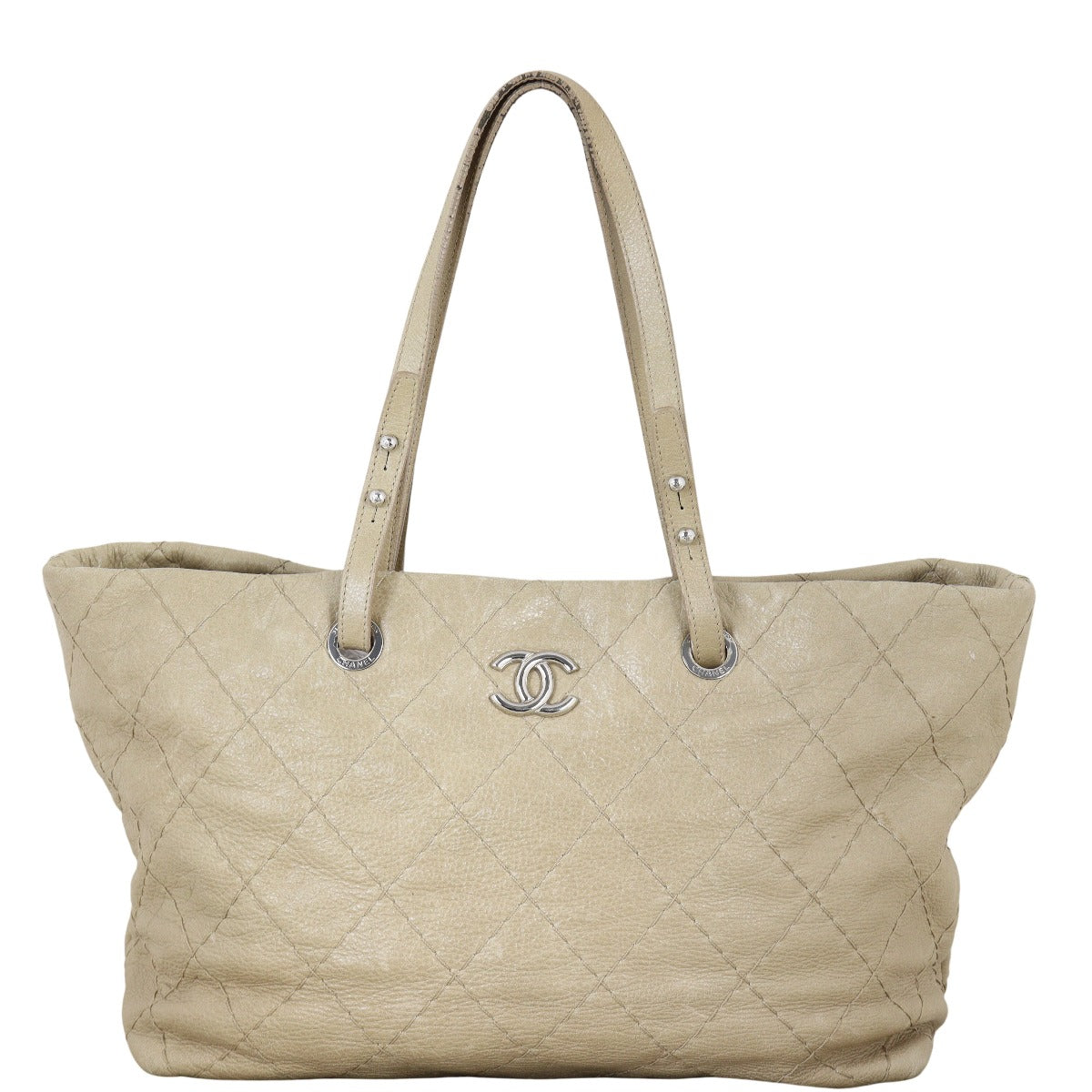 Chanel On The Road Tote Quilted Shoulder Bag