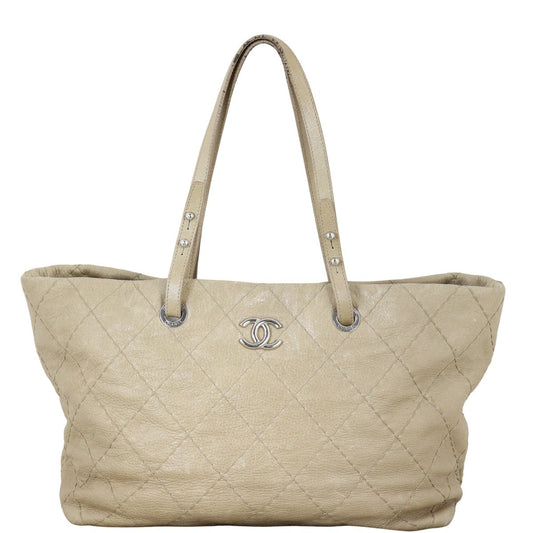 Chanel On The Road Tote Quilted Shoulder Bag