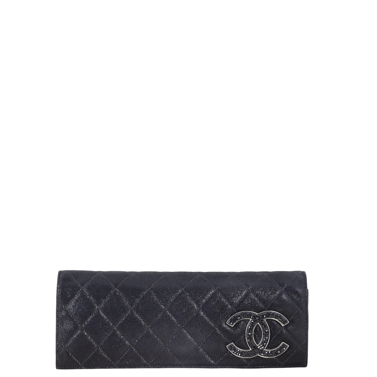 Chanel Crystal CC Clutch Iridescent Quilted Black Clutch Bag