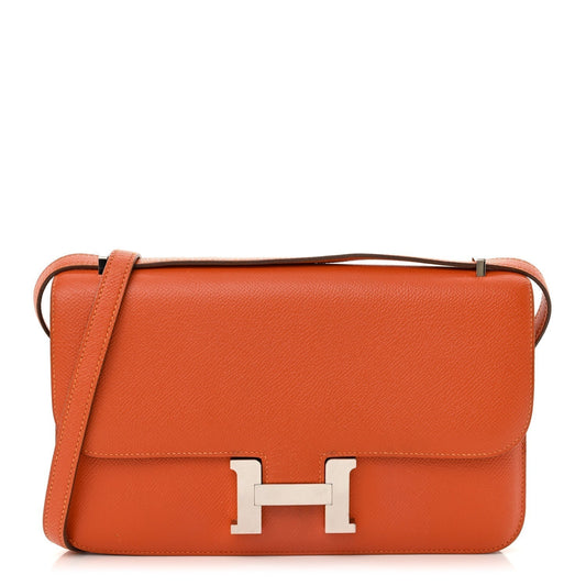 Hermes Epsom Constance Elan Handbag Orange Travel Bag