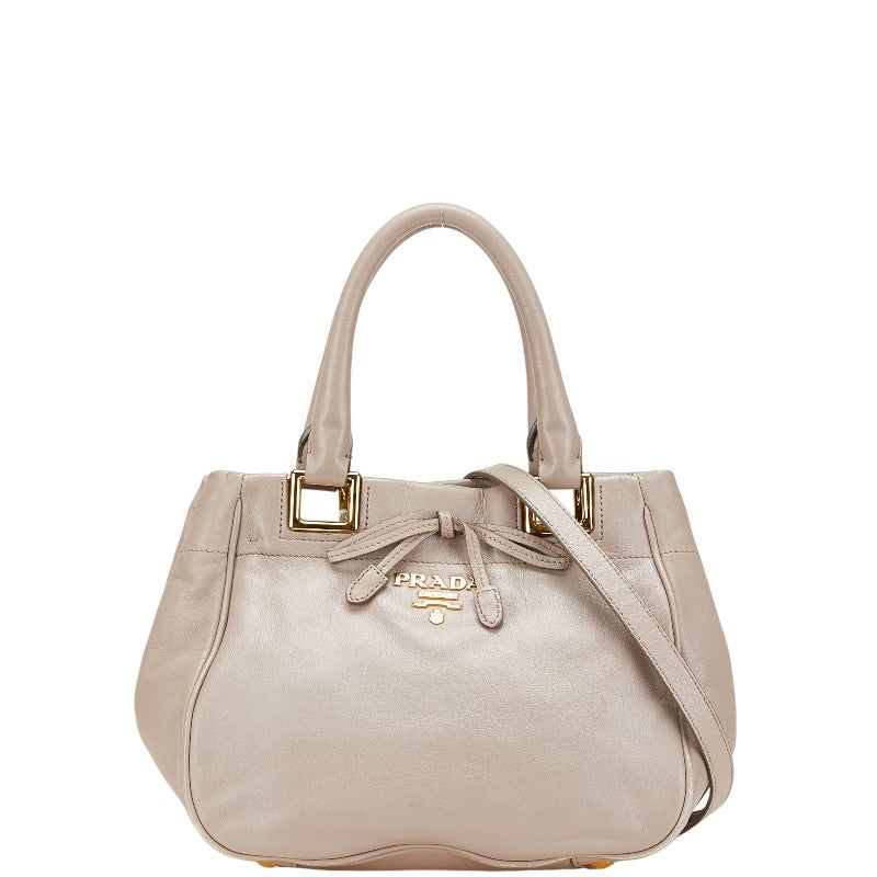 Prada Ribbon 2Way Bag Leather Travel Bag
