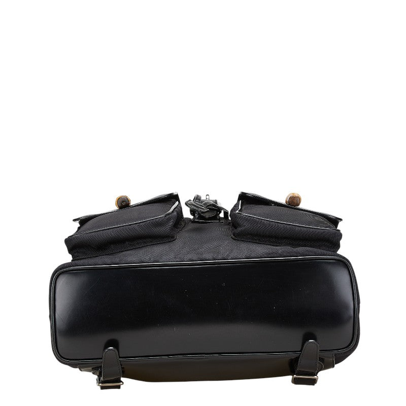 Gucci Bamboo Patent Backpack Leather Nylon